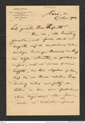 Nachlass Franz Steindachner, Brief von Emil Aug. Goeldi an Franz Steindachner (06.05.1904), Inv.Nr. 168.01, Seite 1